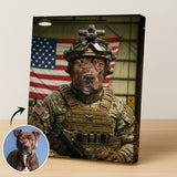 The American Hero - Custom US Military Pet Portrait - military art - 1 Pet - Furr and Family