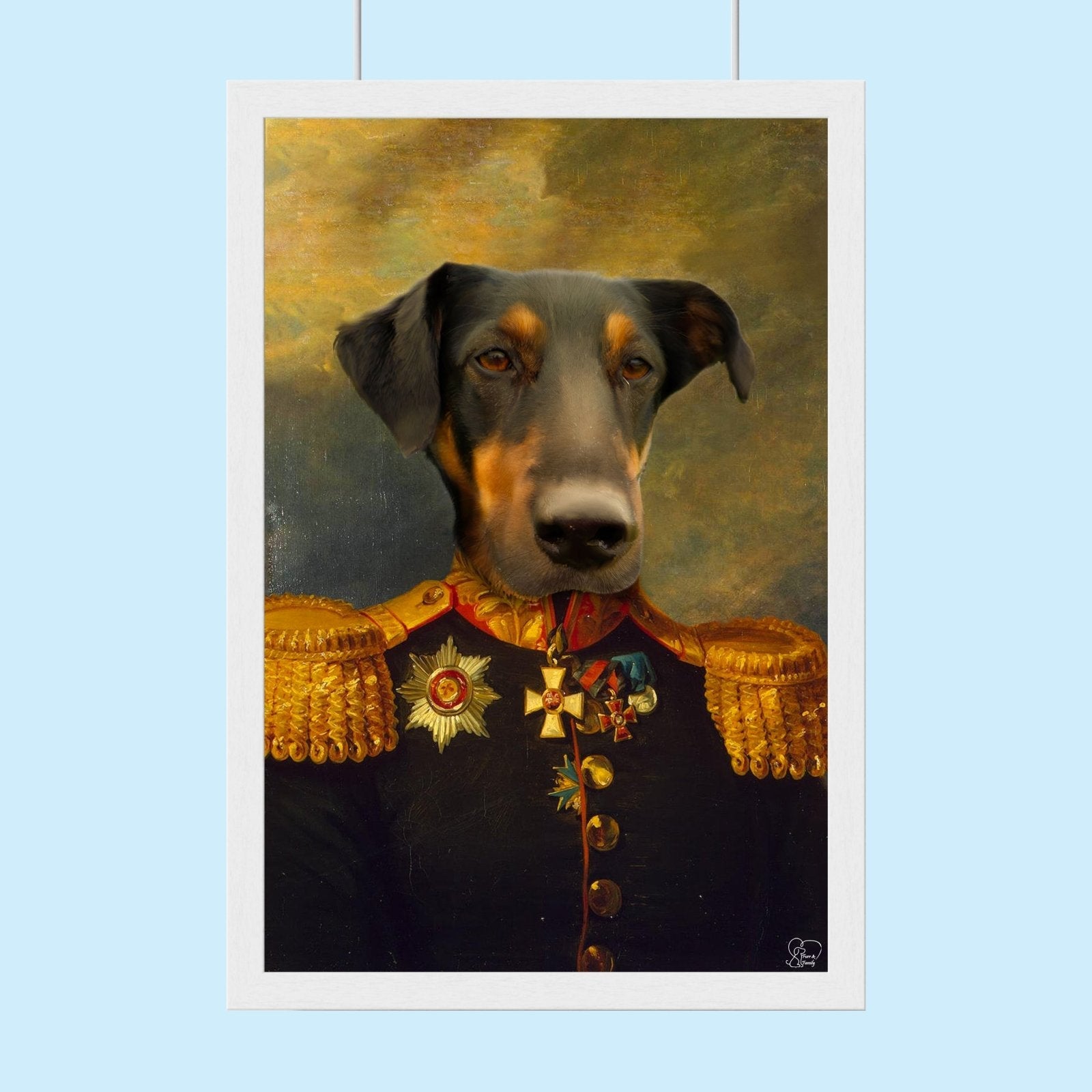 The Army Captain Pet - Custom Pet Portrait - 1 Pet - Furr and Family