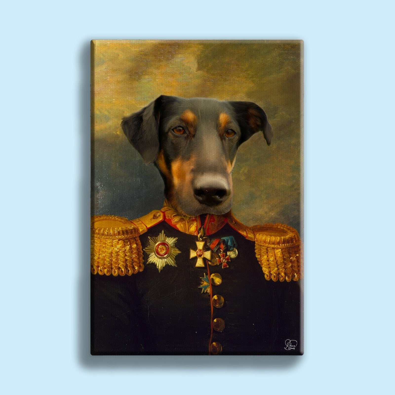 The Army Captain Pet - Custom Pet Portrait - 1 Pet - Furr and Family
