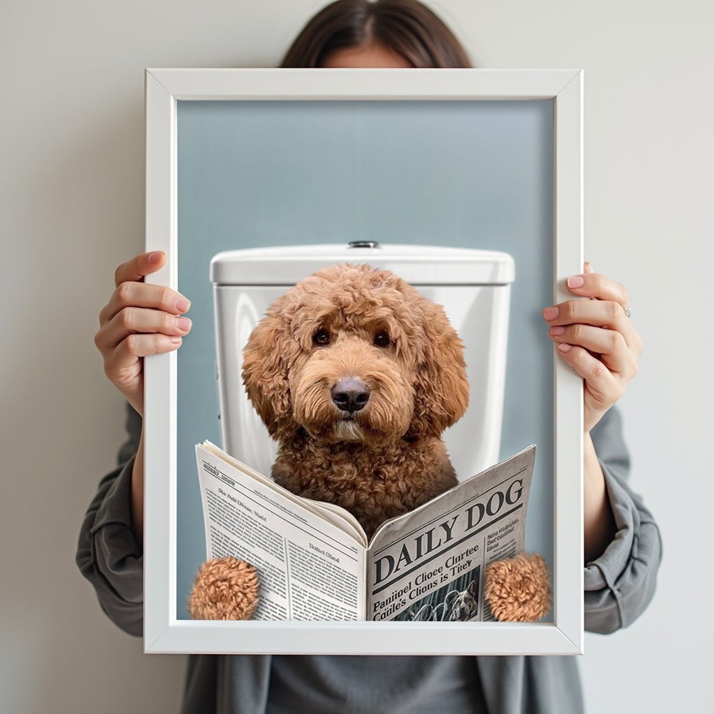 The Bathroom Reader Dog - Custom Pet Portrait - 1 Pet - Furr and Family