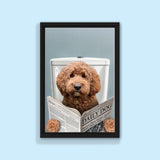 The Bathroom Reader Dog - Custom Pet Portrait - 1 Pet - Furr and Family