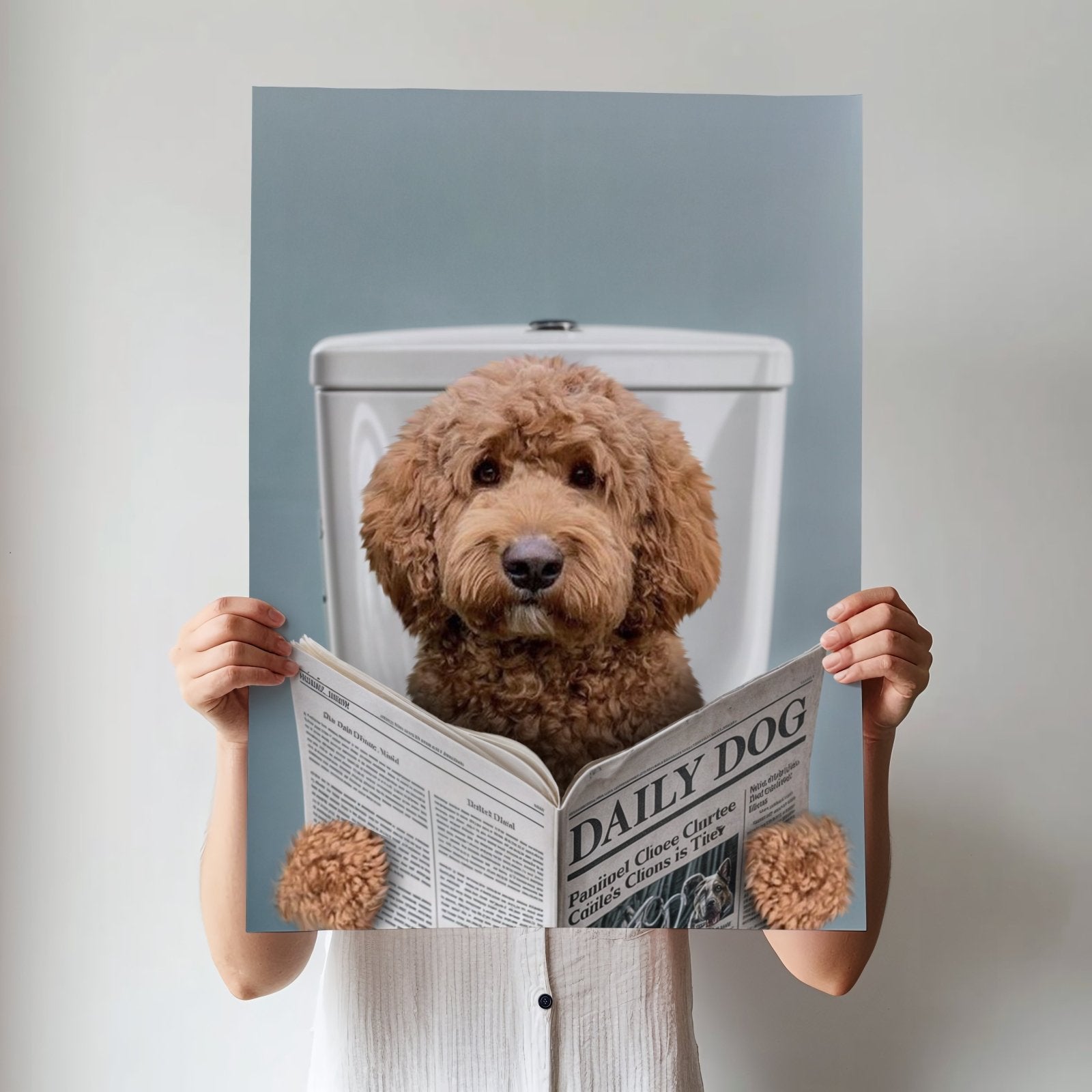 The Bathroom Reader Dog - Custom Pet Portrait - 1 Pet - Furr and Family