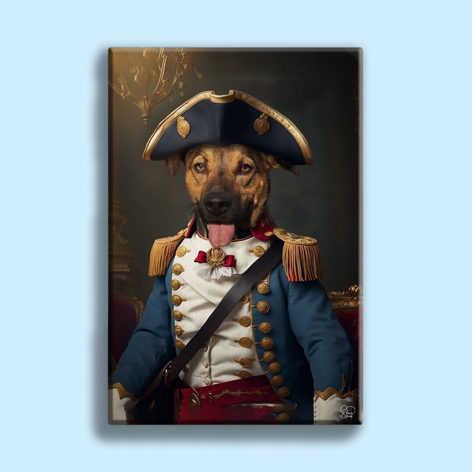 The Commander | Military Hero Custom Pet Portrait - 1 Pet - Furr and Family