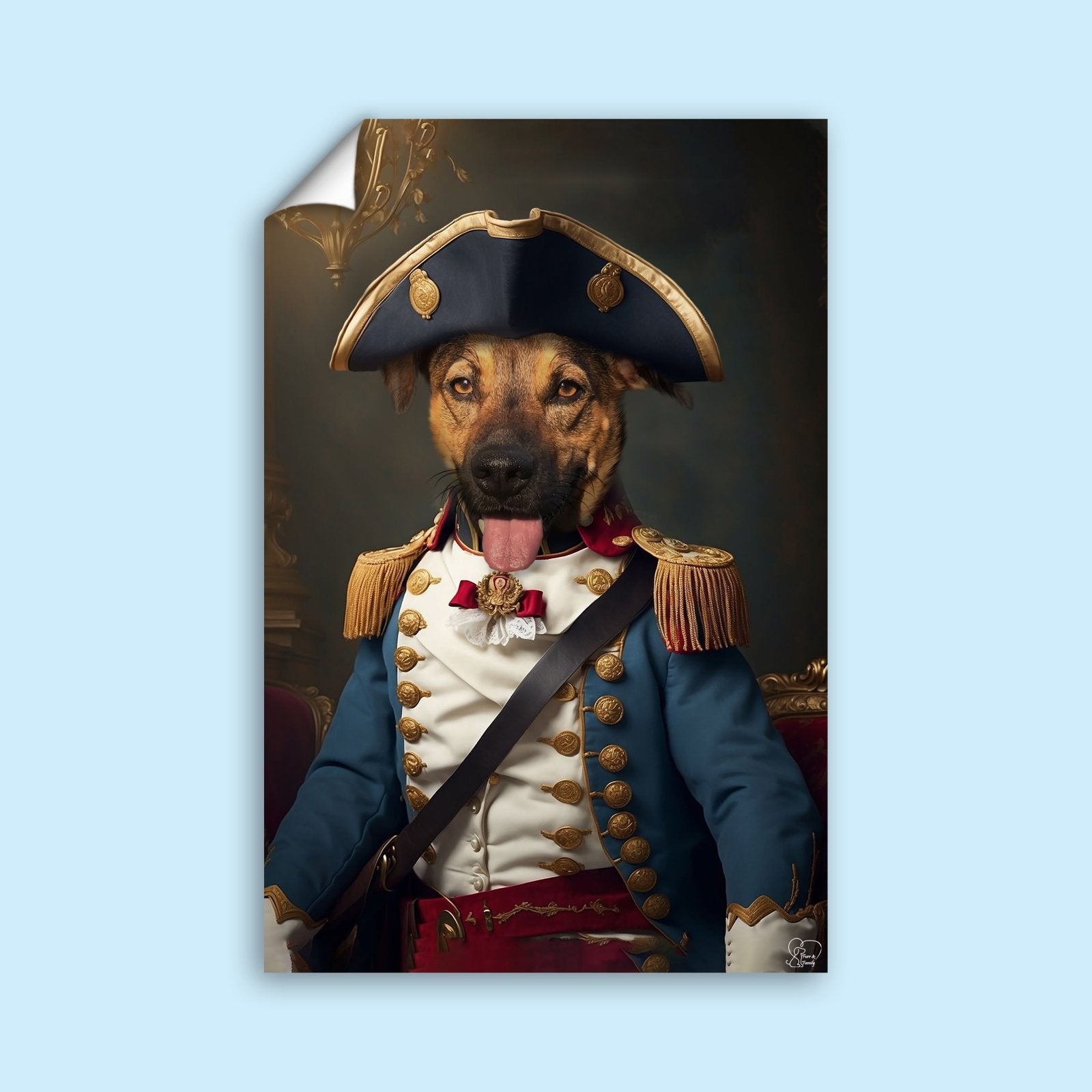 The Commander | Military Hero Custom Pet Portrait - 1 Pet - Furr and Family