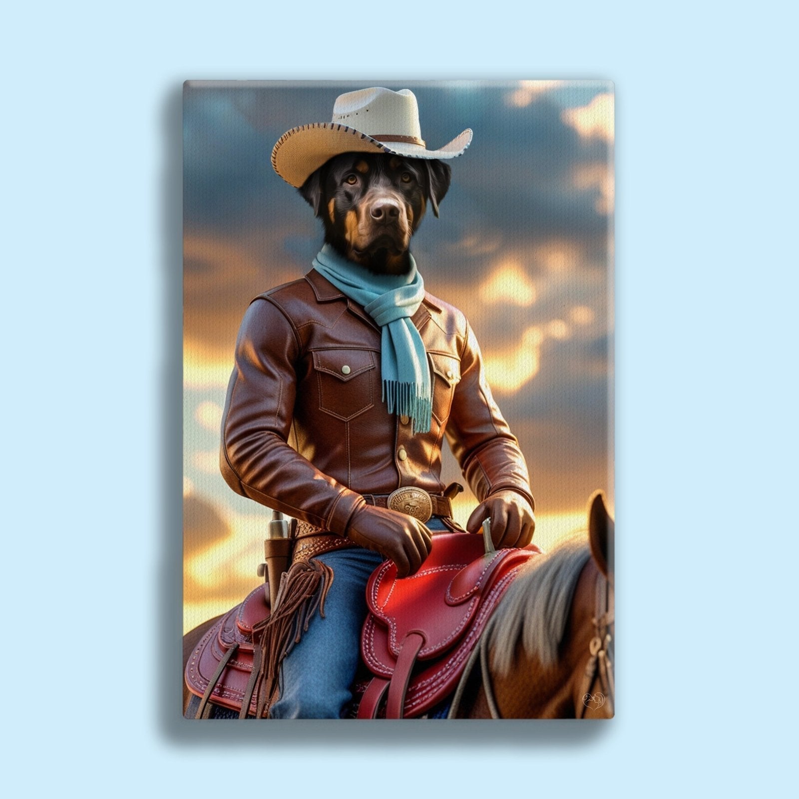 The Cowboy - Custom Pet Portrait - 1 Pet - Furr and Family