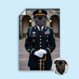 The Distinguished Officer - Custom Dress Blues Portrait - military art - 1 Pet - Furr and Family