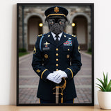 The Distinguished Officer - Custom Dress Blues Portrait - military art - 1 Pet - Furr and Family