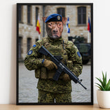 The Elite Guardian - Custom Military Pet Portrait - military art - 1 Pet - Furr and Family