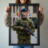 The Elite Guardian - Custom Military Pet Portrait - military art - 1 Pet - Furr and Family