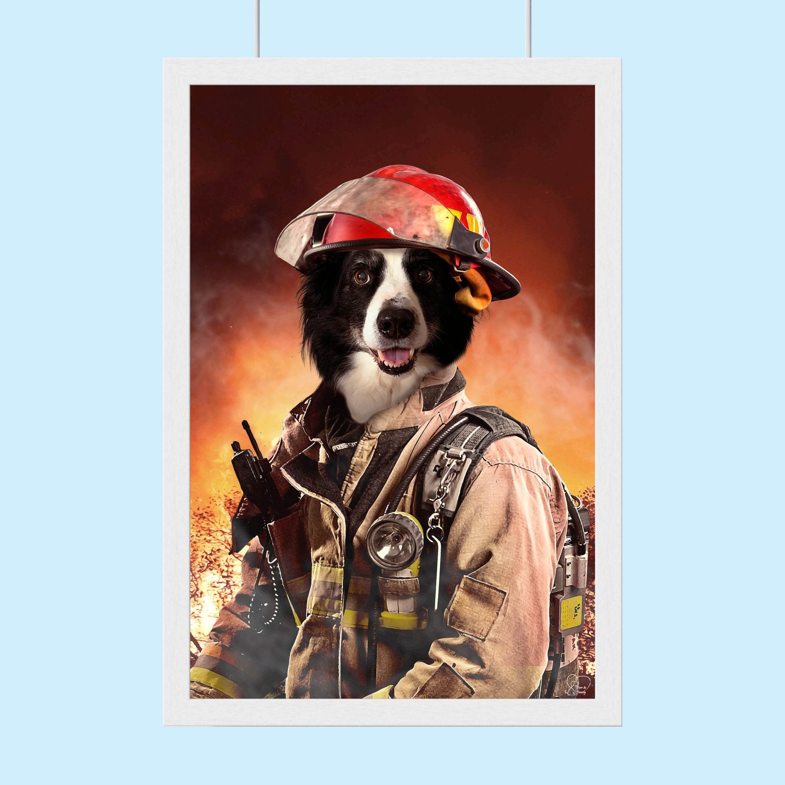 The Fire fighter Pet - Custom Pet Portrait - 1 Pet - Furr and Family