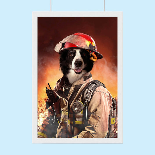 The Fire fighter Pet - Custom Pet Portrait - 1 Pet - Furr and Family