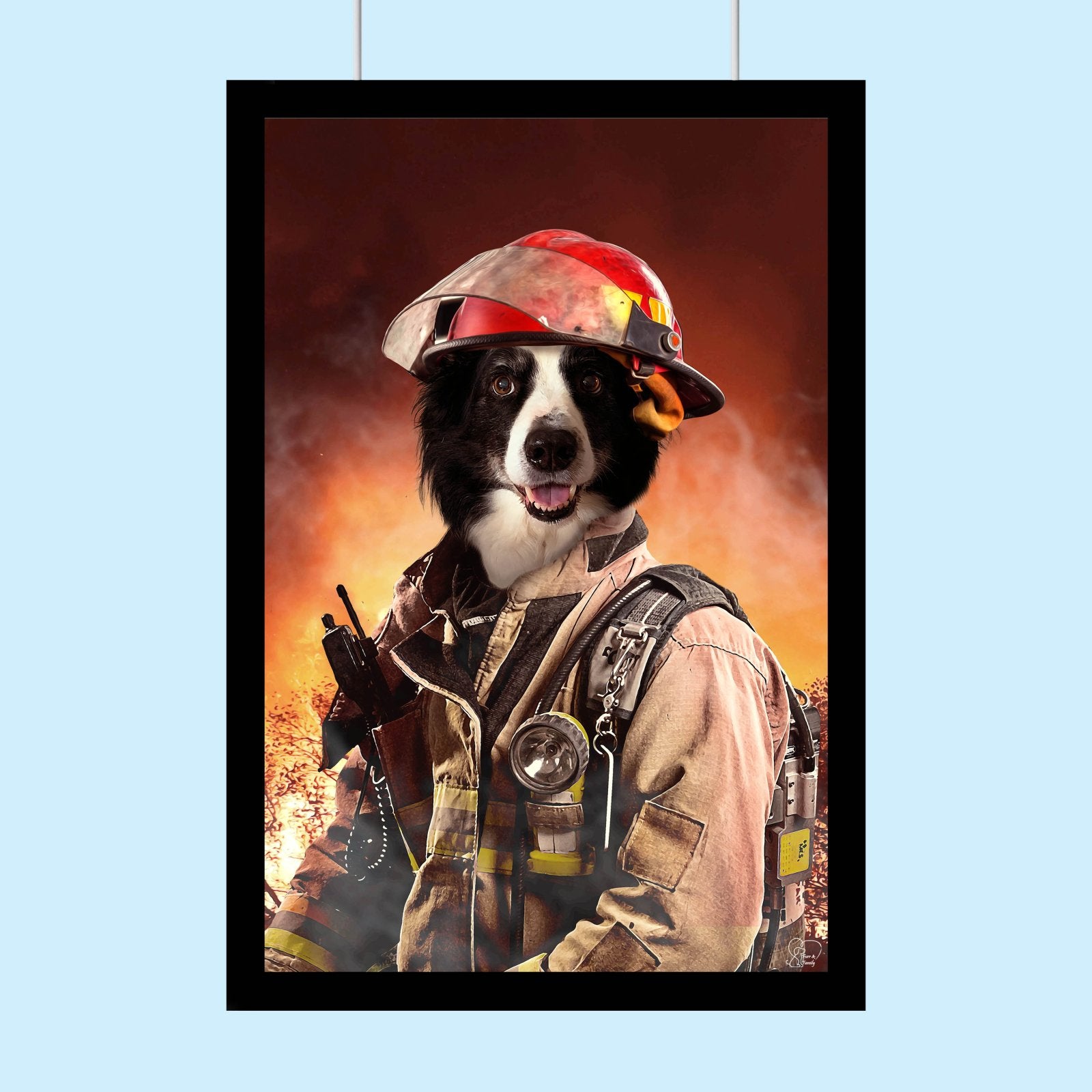 The Fire fighter Pet - Custom Pet Portrait - 1 Pet - Furr and Family