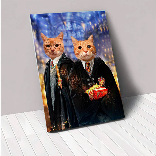 The Grayffindors - Custom Pet Portrait | Custom Pet Canvas - 2 Pets - Furr and Family