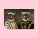 The King & Queen Duo - Custom Pet Portrait - 2 Pets - Furr and Family