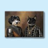 The Majestic Pair – Custom Multi - Pet Royal Portrait - 2 Pets - Furr and Family