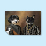 The Majestic Pair – Custom Multi - Pet Royal Portrait - 2 Pets - Furr and Family