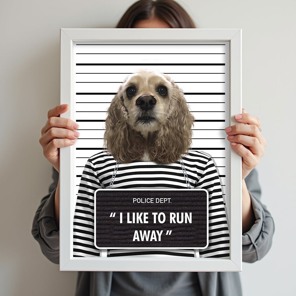 The Naughty Criminal - Custom Pet Portrait - 1 Pet - Furr and Family