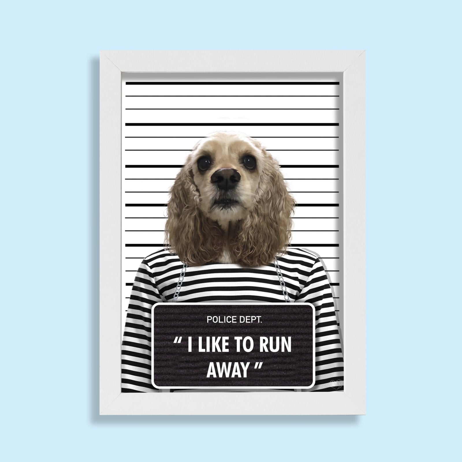 The Naughty Criminal - Custom Pet Portrait - 1 Pet - Furr and Family