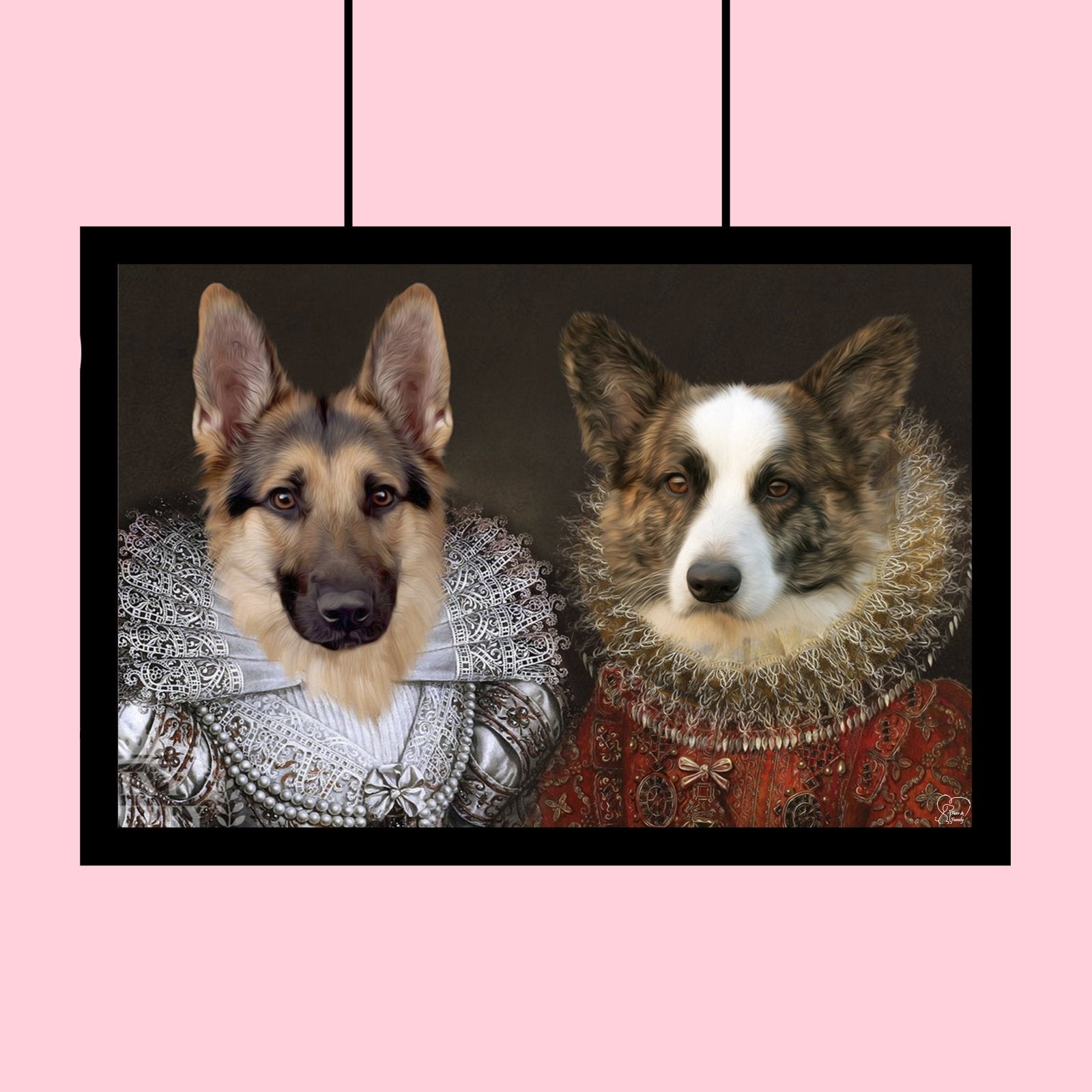 The Noble Duo - Custom Pet Portrait - 2 Pets - Furr and Family