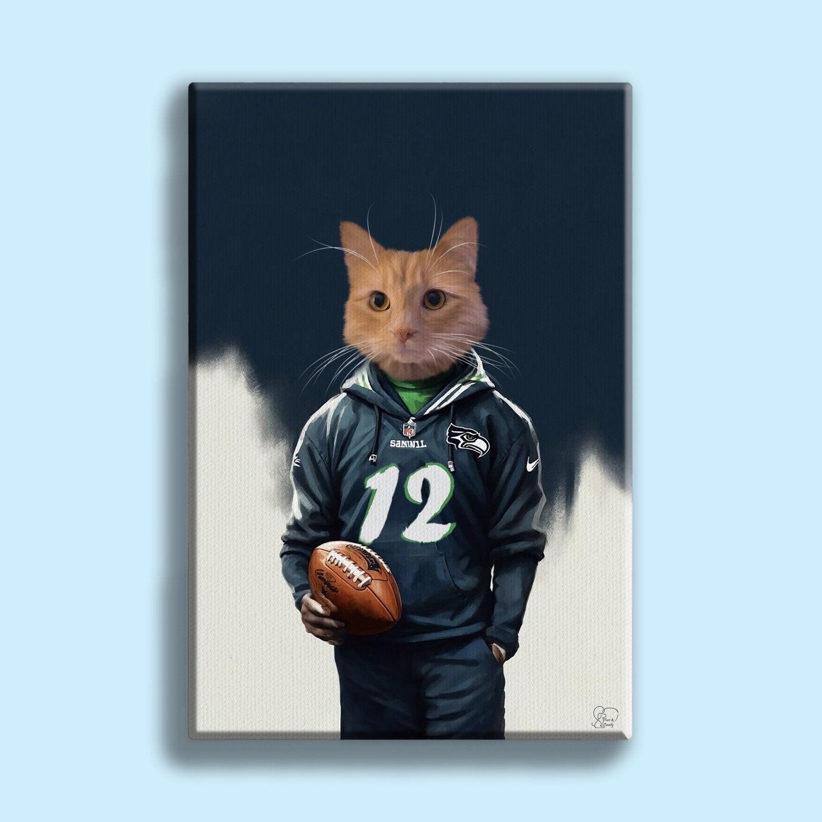 The Quarterback | Sports Star Custom Pet Portrait - 1 Pet - Furr and Family