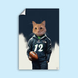 The Quarterback | Sports Star Custom Pet Portrait - 1 Pet - Furr and Family