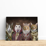 The Queens - Custom Pet Portrait | Custom Pet Canvas - 4 pets - Furr and Family