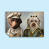 The Royal Baker & Queen Duo - Custom Pet Portrait Canvas by Furr and Family - 2 Pets - Furr and Family