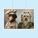 The Royal Baker & Queen Duo - Custom Pet Portrait Canvas by Furr and Family - 2 Pets - Furr and Family