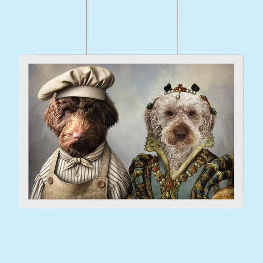 The Royal Baker & Queen Duo - Custom Pet Portrait Canvas by Furr and Family - 2 Pets - Furr and Family