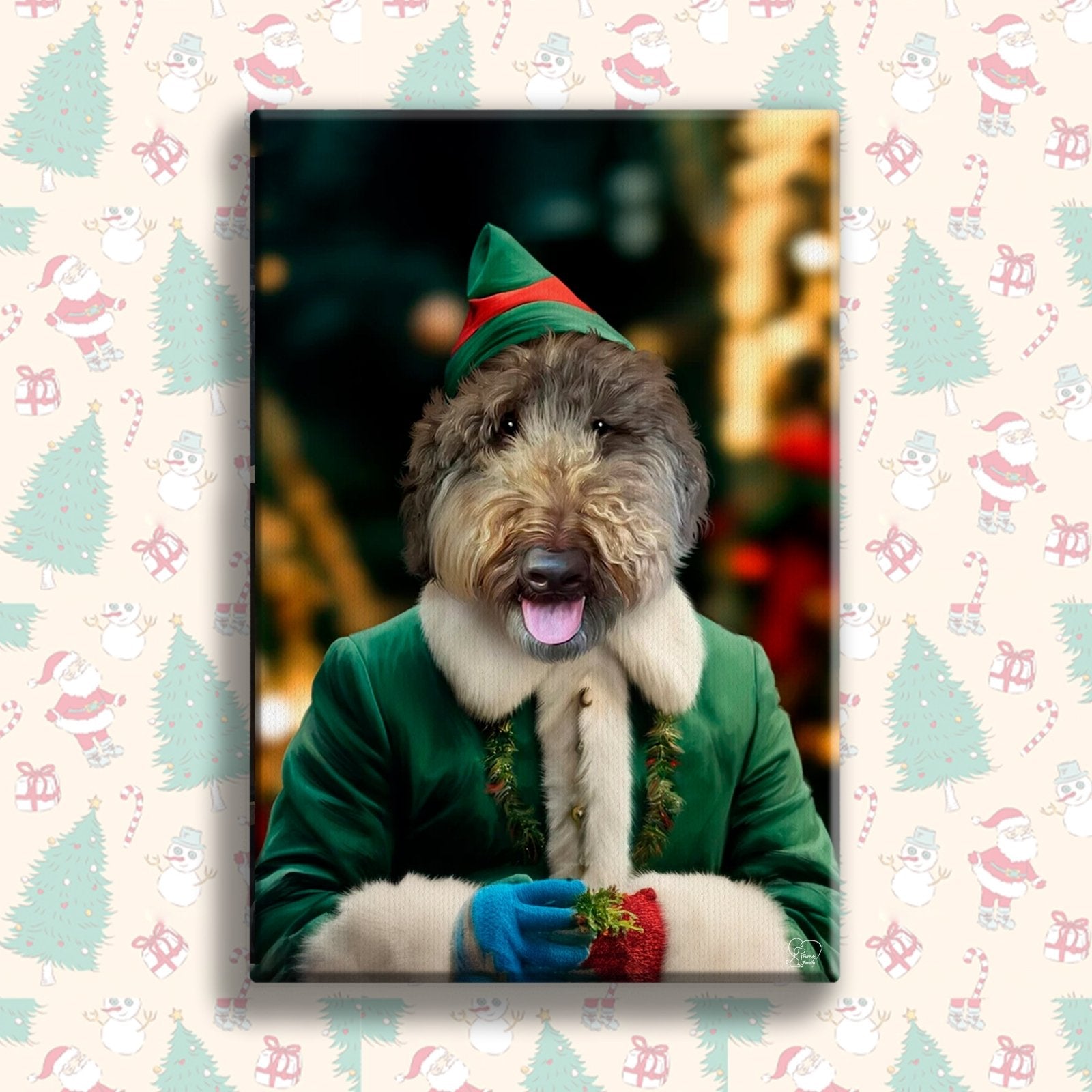 Transform Your Pet into a Christmas Legend with Our Custom Santa Pet Portrait! - 1 Pet - Furr and Family