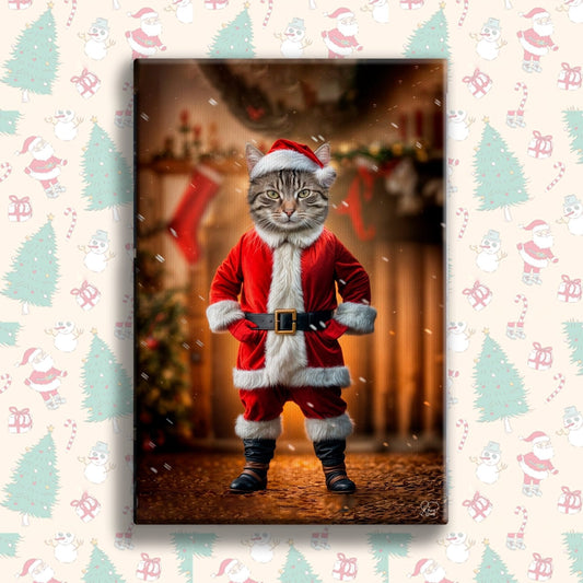 Transform Your Pet into a Christmas Legend with Our Custom Santa Pet Portrait! - 1 Pet - Furr and Family