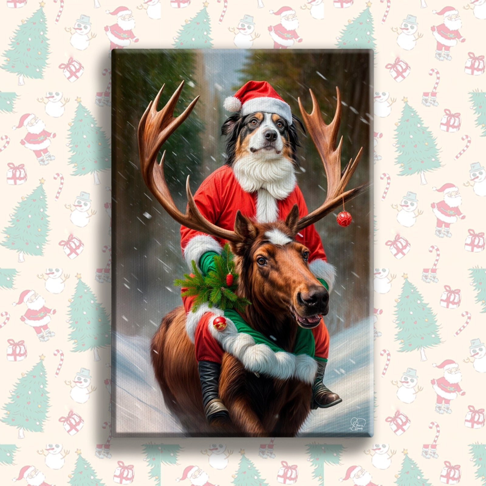 Transform Your Pet into a Christmas Legend with Our Custom Santa Pet Portrait! - 1 Pet - Furr and Family