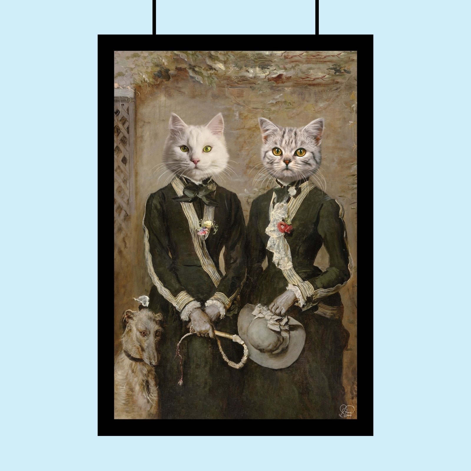 Victorian Twins - Custom Pet Portrait - 2 Pets - Furr and Family