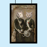 Victorian Twins - Custom Pet Portrait - 2 Pets - Furr and Family