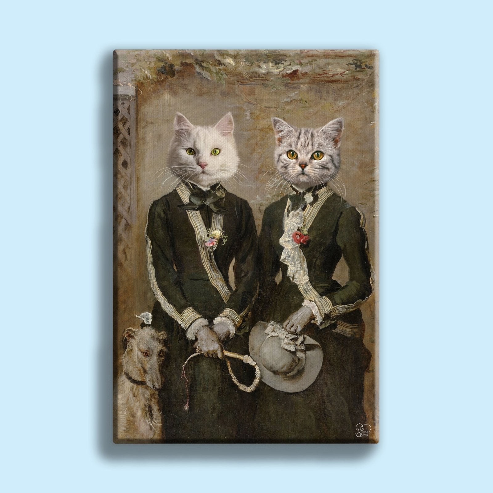 Victorian Twins - Custom Pet Portrait - 2 Pets - Furr and Family
