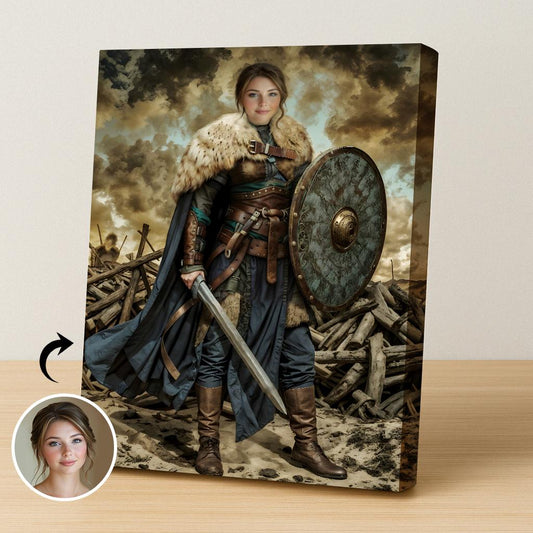 Viking Female Warrior Royal Portrait - Human Portrait - Female - Furr and Family