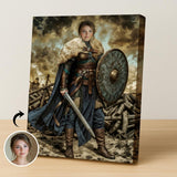 Viking Female Warrior Royal Portrait - Human Portrait - Female - Furr and Family