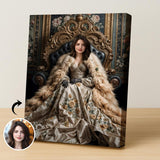 Vintage Floral Queen Artwork - Human Portrait - Female - Furr and Family