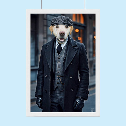Vintage Gangster Peaky Blinder Pet Portrait - By Furr and Family - peaky blinder - 1 Pet - Furr and Family