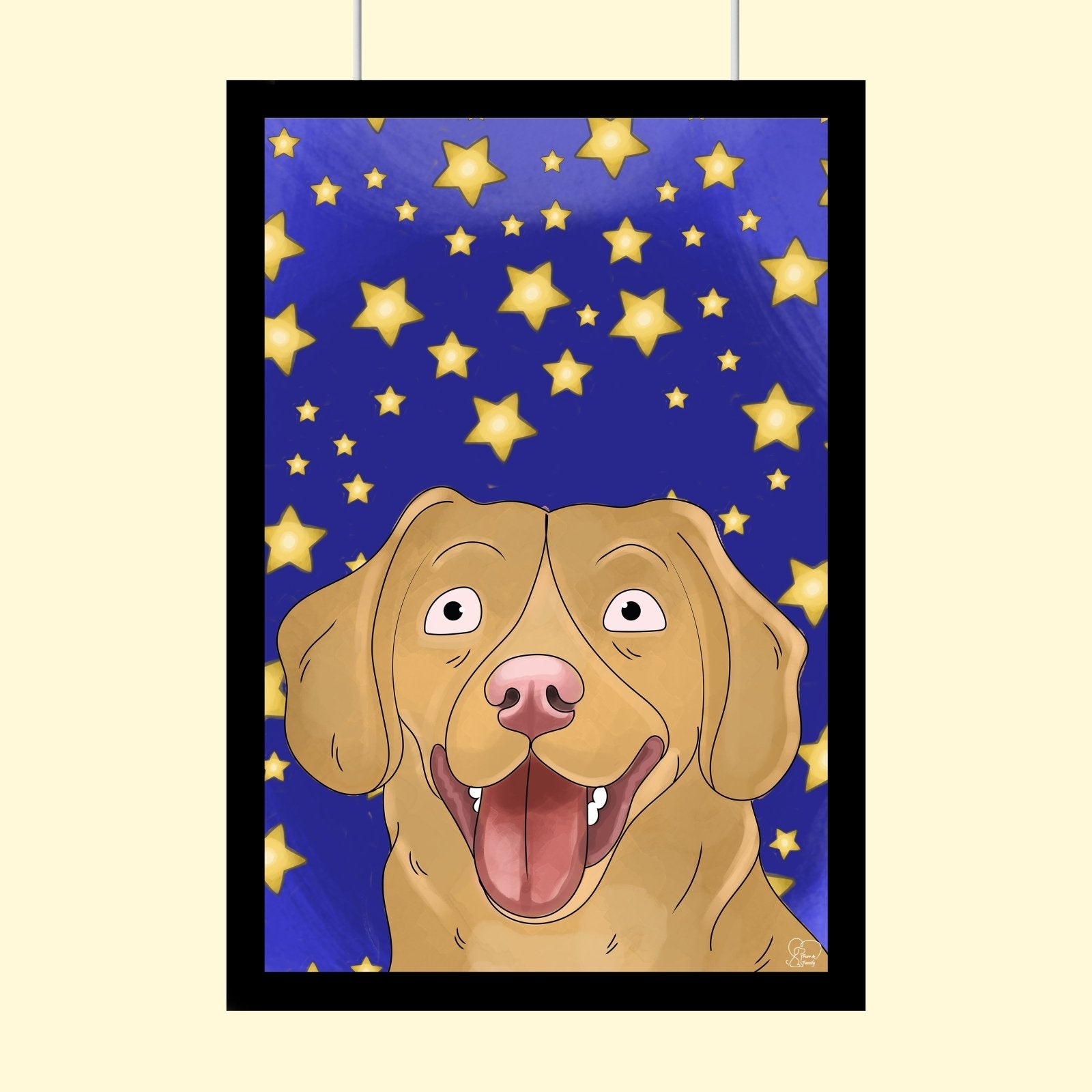 Watercolor Drawing Art - Custom Pet Portrait - 1 Pet - Furr and Family