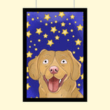 Watercolor Drawing Art - Custom Pet Portrait - 1 Pet - Furr and Family