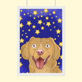 Watercolor Drawing Art - Custom Pet Portrait - 1 Pet - Furr and Family
