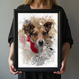 Watercolor Grafitti Pet Art- Custom Pet Portrait