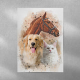 Watercolor Custom Pet Portrait - 1 Pet - Furr and Family