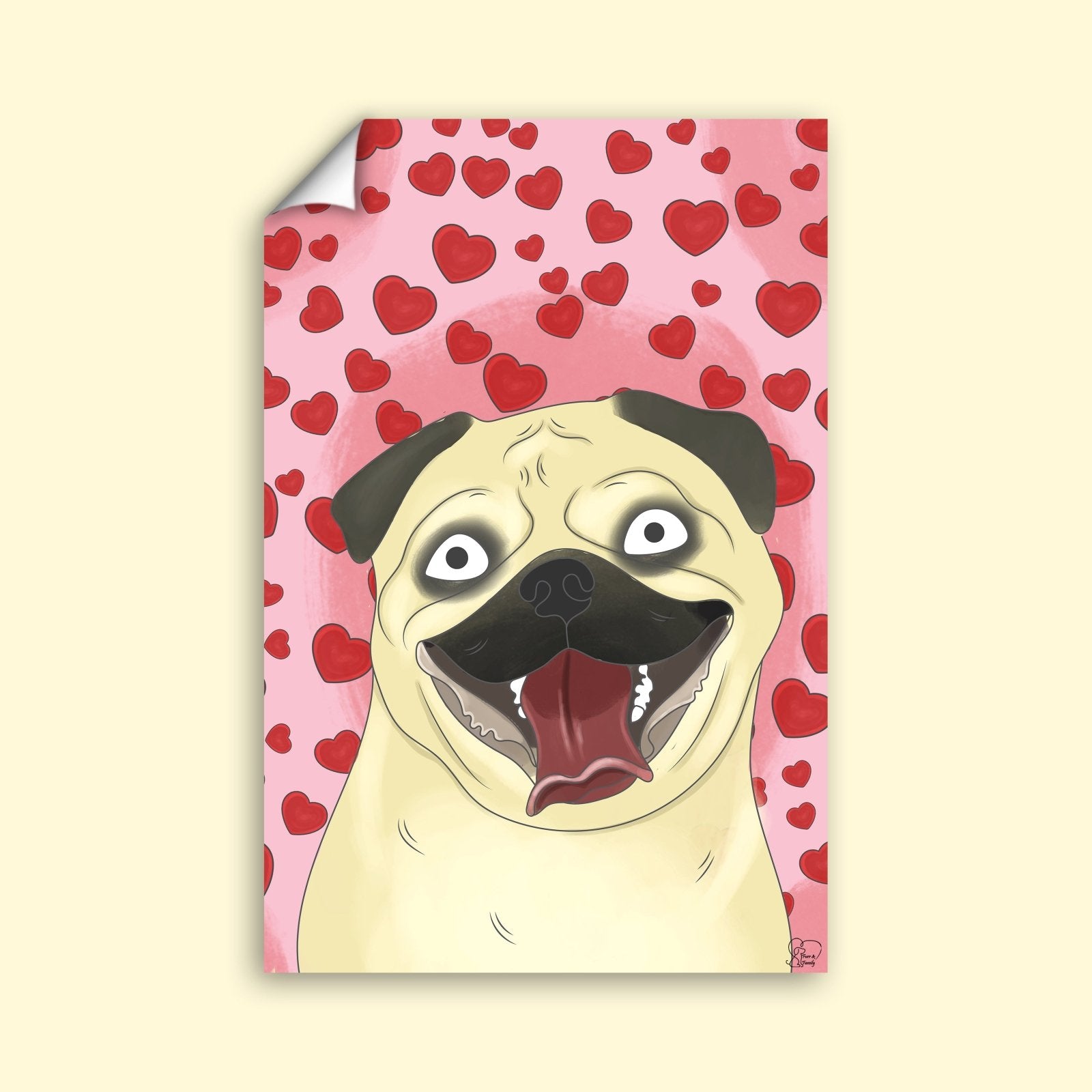 Watercolor Drawing Art - Custom Pet Portrait - 1 Pet - Furr and Family