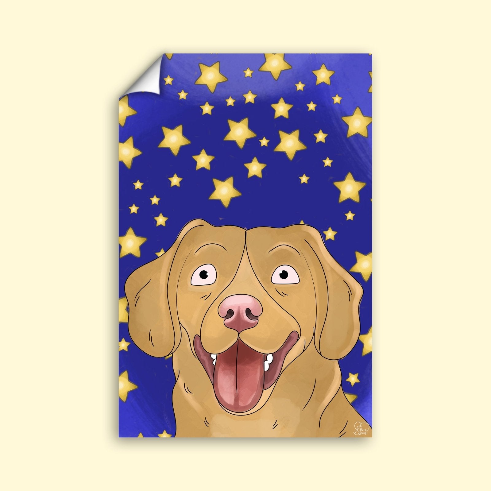 Watercolor Drawing Art - Custom Pet Portrait - 1 Pet - Furr and Family