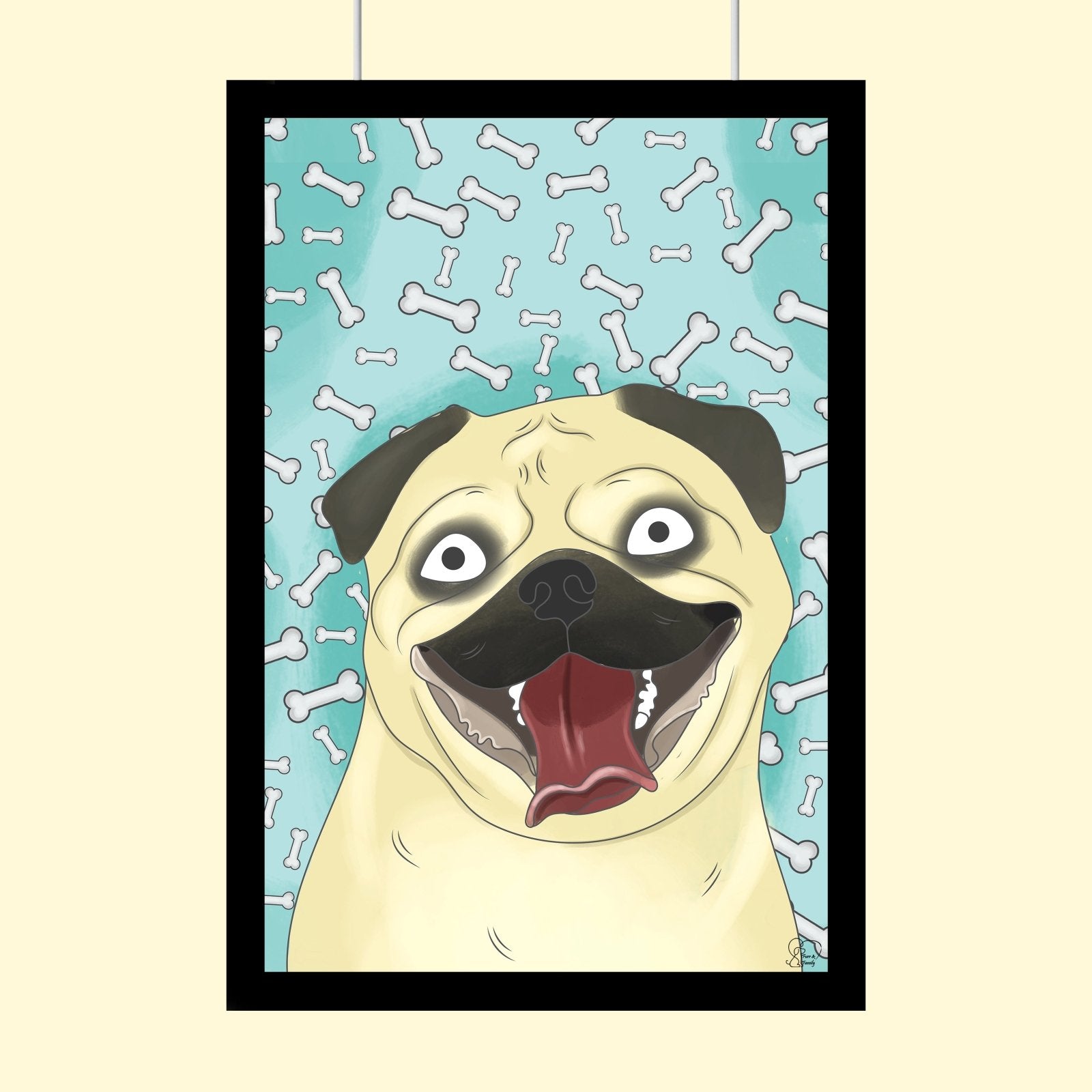 Watercolor Drawing Art - Custom Pet Portrait - 1 Pet - Furr and Family