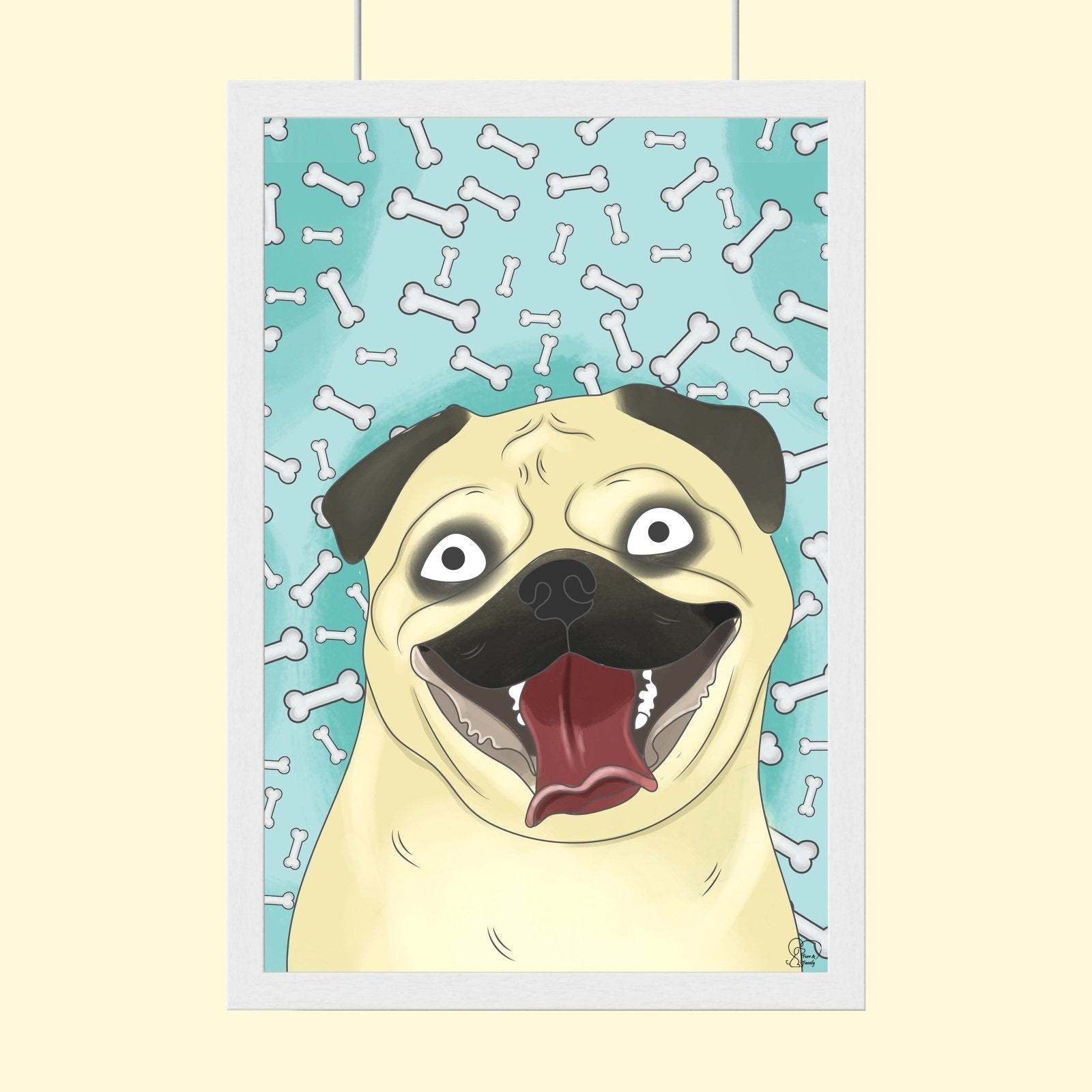 Watercolor Drawing Art - Custom Pet Portrait - 1 Pet - Furr and Family