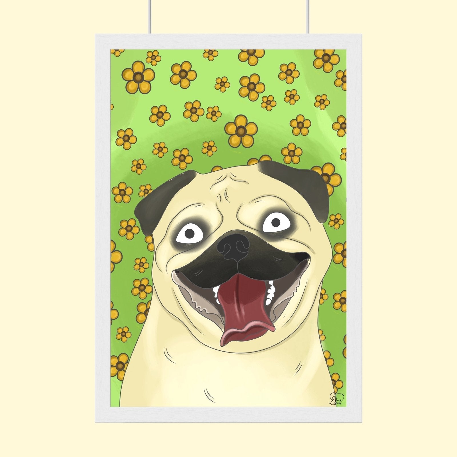 Watercolor Drawing Art - Custom Pet Portrait - 1 Pet - Furr and Family