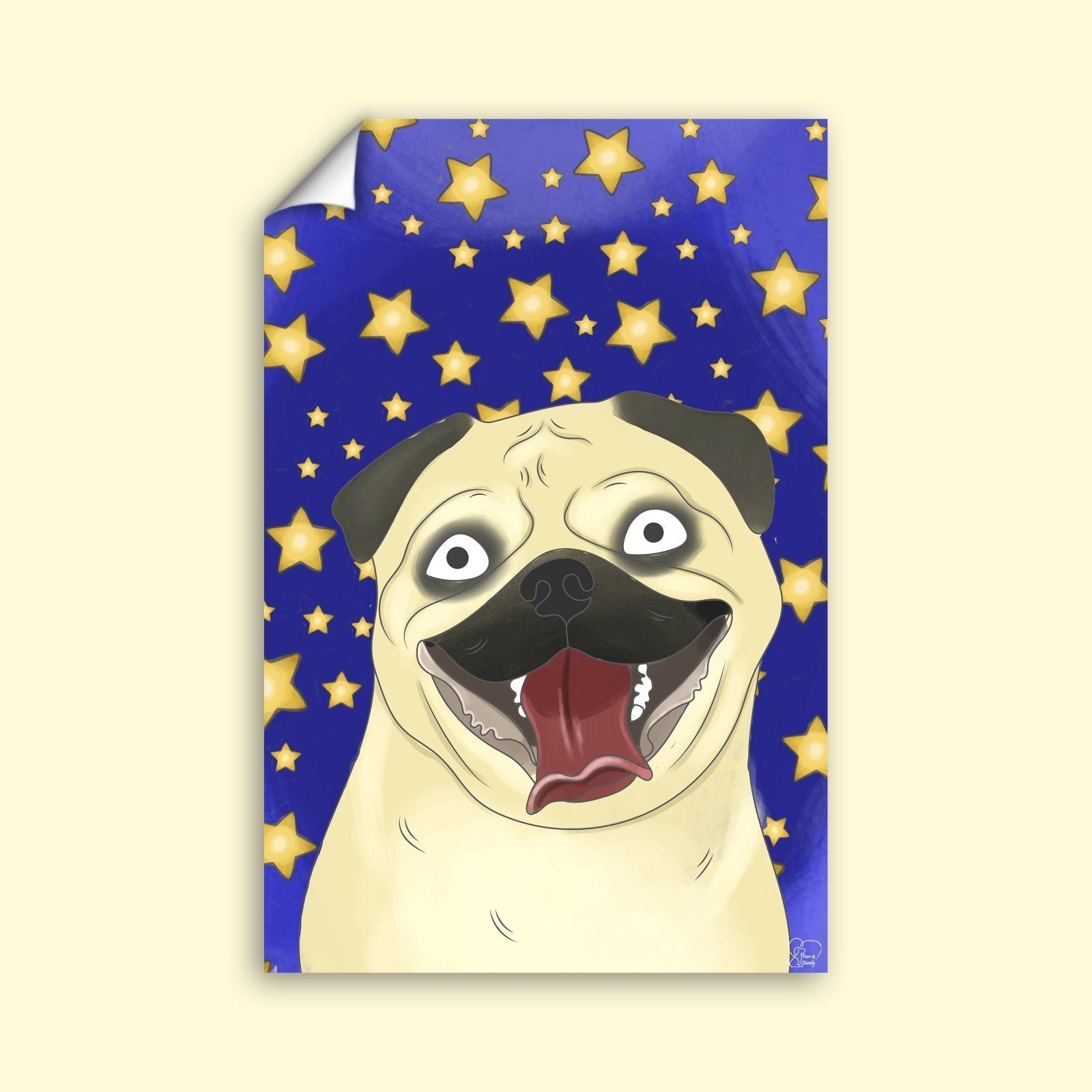 Watercolor Drawing Art - Custom Pet Portrait - 1 Pet - Furr and Family